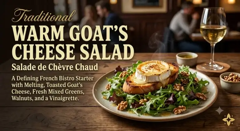 Master Salade de Chèvre Chaud — crisp toasted baguette, warm creamy goat cheese, and a proper Dijon vinaigrette, done the bistro way.