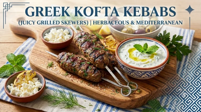 Greek Kofta Kebabs: Juicy Mediterranean Skewers Packed with Herbs, Garlic, and Smoky Flavor