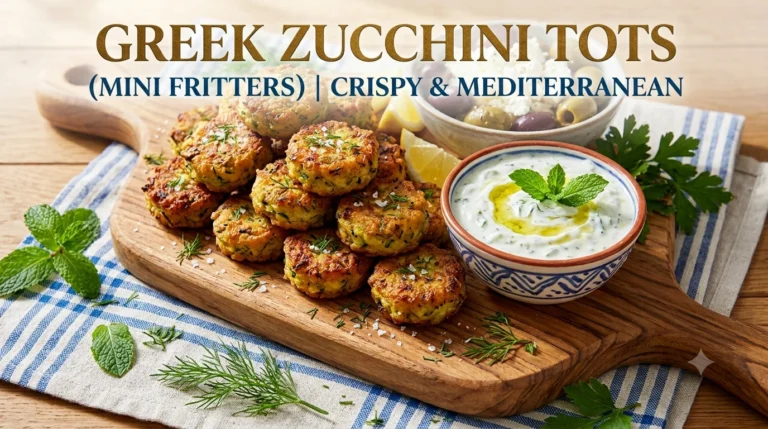 Greek Zucchini Tots (Mini Fritters): Crispy Mediterranean Bites with Feta, Herbs, and Olive Oil